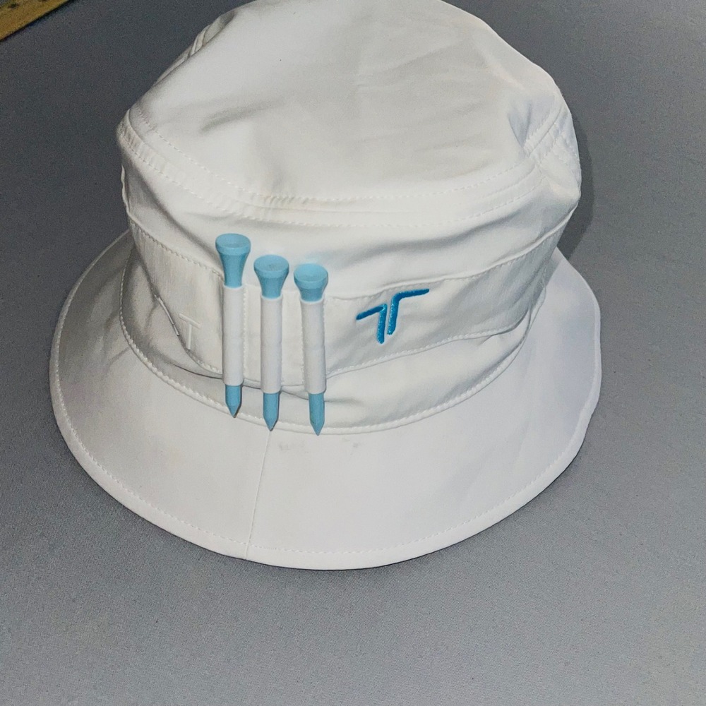 BYLT Premium Basics Golf Bucket Hat White Adjustable Performance Sun Hat Tees